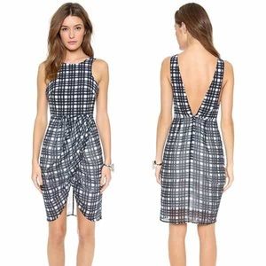 FINDERS KEEPERS Navy Stranger In Paradise Check Cocktail Dress